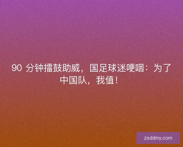 90 分钟擂鼓助威，国足球迷哽咽：为了中国队，我值！